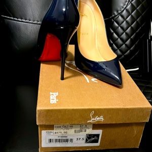 Navy Blue Red Bottoms Pigalle by Christian Louboutin
